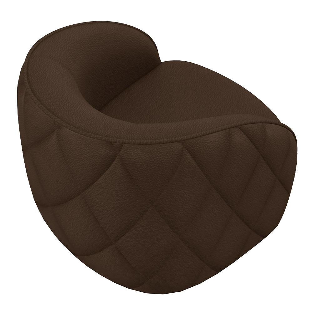 Kit 2 Poltronas Decorativas Clarke PU Marrom G45 - Gran Belo