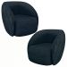 Kit 2 Poltronas Decorativas Clarke Veludo Azul Marinho G45 - Gran Belo