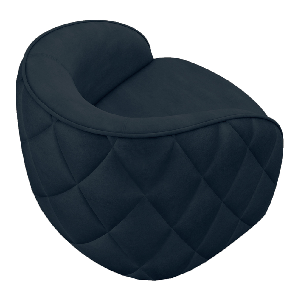 Kit 2 Poltronas Decorativas Clarke Veludo Azul Marinho G45 - Gran Belo
