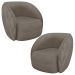 Kit 2 Poltronas Decorativas Clarke Veludo Bege G45 - Gran Belo