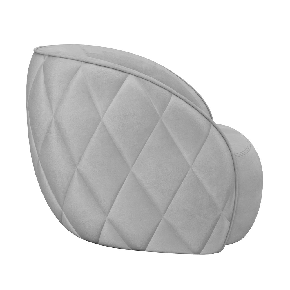 Kit 2 Poltronas Decorativas Clarke Veludo Cinza Claro G45 - Gran Belo