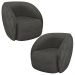 Kit 2 Poltronas Decorativas Clarke Veludo Cinza G45 - Gran Belo