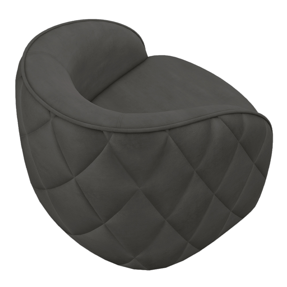 Kit 2 Poltronas Decorativas Clarke Veludo Cinza G45 - Gran Belo