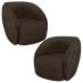 Kit 2 Poltronas Decorativas Clarke Veludo Marrom G45 - Gran Belo