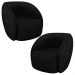 Kit 2 Poltronas Decorativas Clarke Veludo Preto G45 - Gran Belo