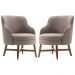 Kit 2 Poltronas Decorativas Com Braço Amber Linho Cinza G66 - Gran Belo