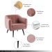 Kit 2 Poltronas Decorativas Cuddle Sala de Estar com Botonê e Pés Palito Veludo Rosa G17 - Gran Belo