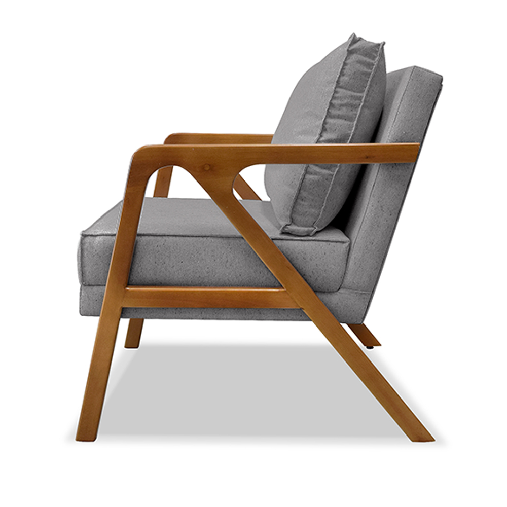 Kit 2 Poltronas Decorativas De Luxo Frida Linho Cinza G63 - Gran Belo