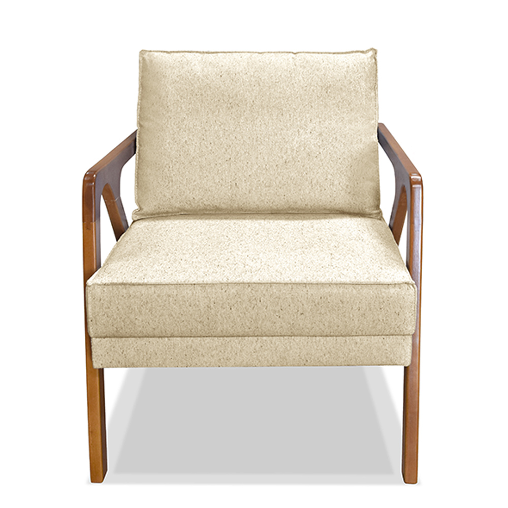 Kit 2 Poltronas Decorativas De Luxo Frida Linho Pérola G63 - Gran Belo