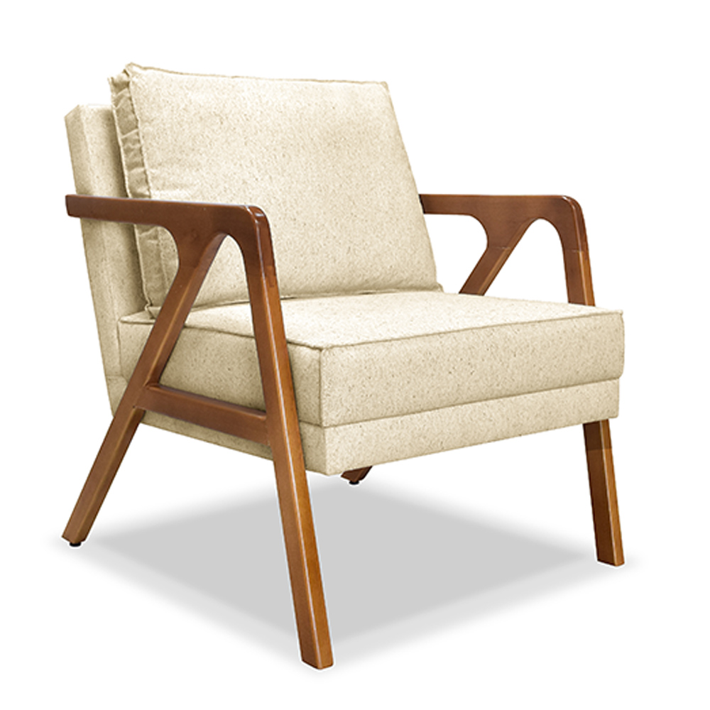 Kit 2 Poltronas Decorativas De Luxo Frida Linho Pérola G63 - Gran Belo