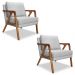 Kit 2 Poltronas Decorativas De Luxo Frida Linho Rústico Grigio G63 - Gran Belo