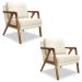 Kit 2 Poltronas Decorativas De Luxo Frida Linho Rústico Natural G63 - Gran Belo