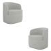 Kit 2 Poltronas Decorativas Design Moderno Bel Sala de Estar Base Giratória Linho Cinza G33 - Gran Belo