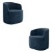 Kit 2 Poltronas Decorativas Design Moderno Bel Sala de Estar Base Giratória Veludo Azul Marinho G33 - Gran Belo