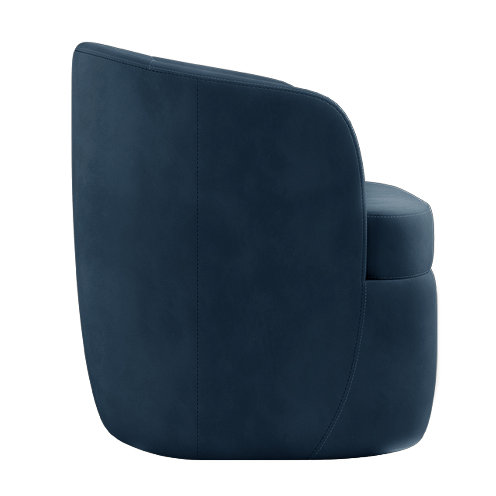 Kit 2 Poltronas Decorativas Design Moderno Bel Sala de Estar Base Giratória Veludo Azul Marinho G33 - Gran Belo