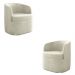 Kit 2 Poltronas Decorativas Design Moderno Bel Sala de Estar Base Giratória Veludo Bege G33 - Gran Belo