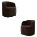 Kit 2 Poltronas Decorativas Design Moderno Bel Sala de Estar Base Giratória Veludo Marrom G33 - Gran Belo