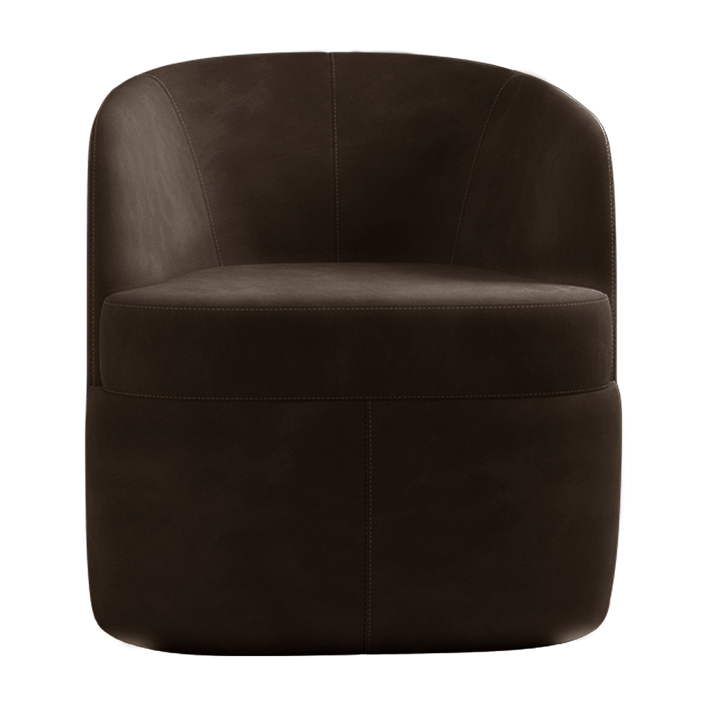 Kit 2 Poltronas Decorativas Design Moderno Bel Sala de Estar Base Giratória Veludo Marrom G33 - Gran Belo