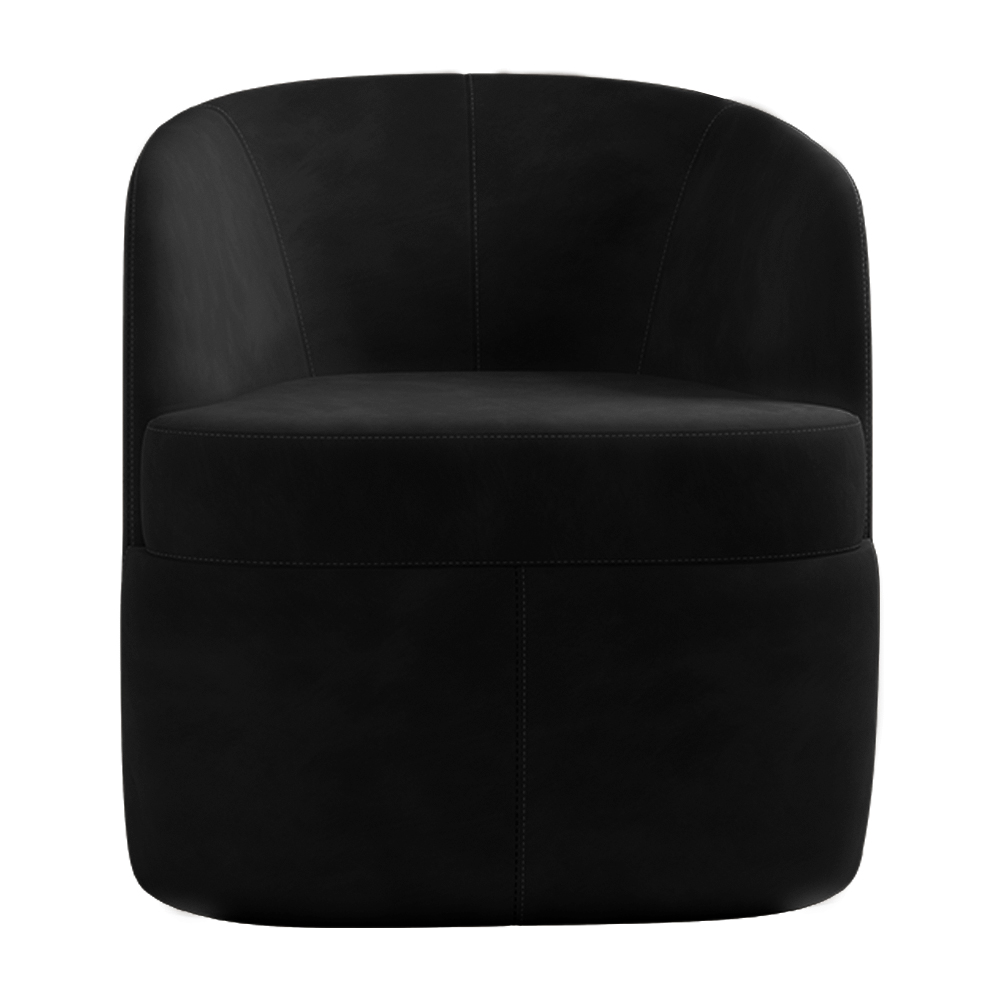 Kit 2 Poltronas Decorativas Design Moderno Bel Sala de Estar Base Giratória Veludo Preto G33 - Gran Belo