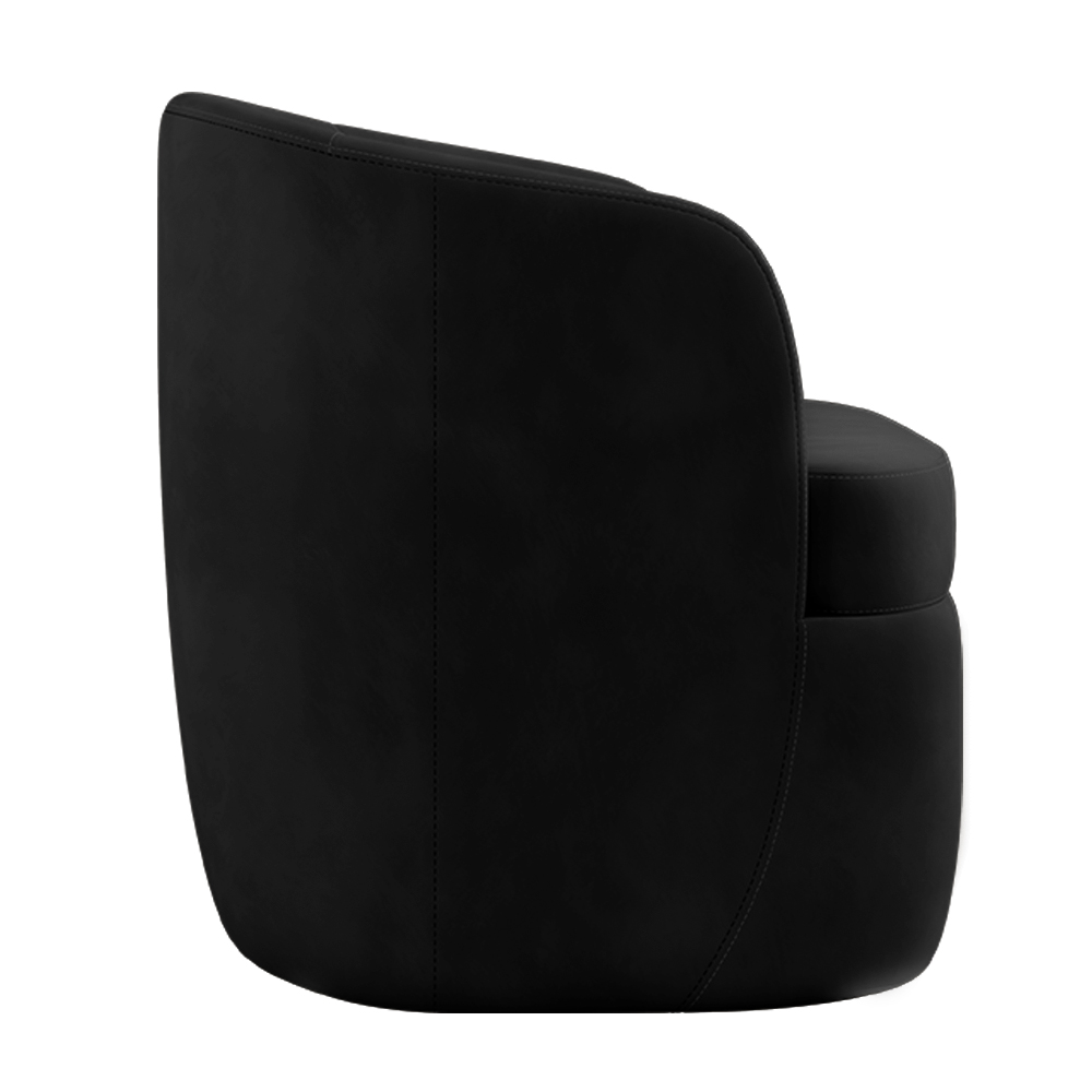 Kit 2 Poltronas Decorativas Design Moderno Bel Sala de Estar Base Giratória Veludo Preto G33 - Gran Belo