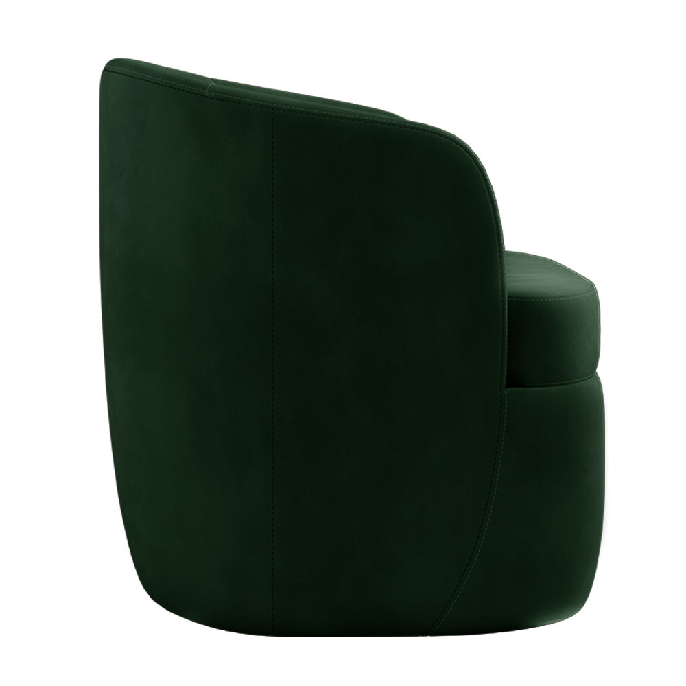 Kit 2 Poltronas Decorativas Design Moderno Bel Sala de Estar Base Giratória Veludo Verde G33 - Gran Belo