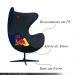 Kit 2 Poltronas Decorativas Egg Chair RB Nº33 c/Regulagem de Altura Azul/Preto G53 - Gran Belo