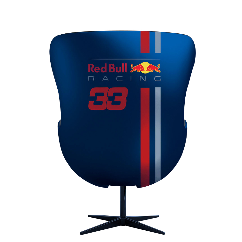 Kit 2 Poltronas Decorativas Egg Chair RB Nº33 c/Regulagem de Altura Azul/Preto G53 - Gran Belo