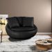 Kit 2 Poltronas Decorativas Giratória Sala de Estar Afrodite PU Preto G45 - Gran Belo