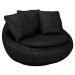 Kit 2 Poltronas Decorativas Giratória Sala de Estar Afrodite PU Preto G45 - Gran Belo