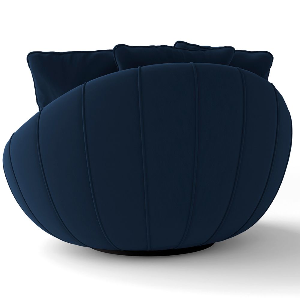 Kit 2 Poltronas Decorativas Giratória Sala de Estar Afrodite Veludo Azul Marinho - Gran Belo