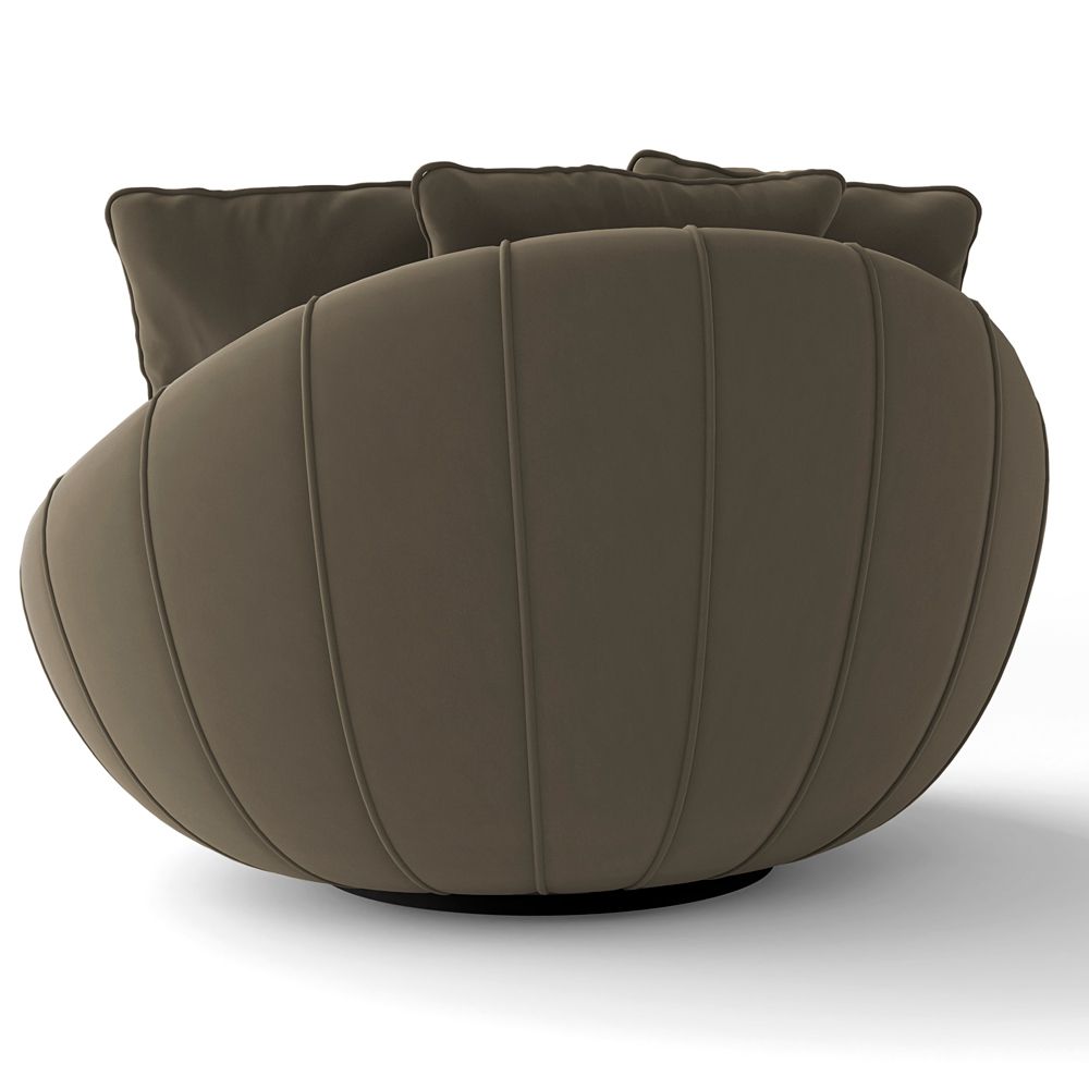 Kit 2 Poltronas Decorativas Giratória Sala de Estar Afrodite Veludo Marrom Claro G45 - Gran Belo