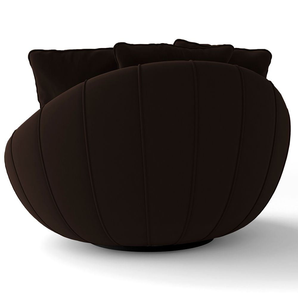 Kit 2 Poltronas Decorativas Giratória Sala de Estar Afrodite Veludo Marrom G45 - Gran Belo