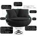 Kit 2 Poltronas Decorativas Giratória Sala de Estar Afrodite Veludo Preto G45 - Gran Belo