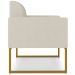 Kit 2 Poltronas Decorativas Isabella Base Industrial Linho Bege/Dourado G19