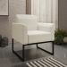 Kit 2 Poltronas Decorativas Isabella Base Industrial Linho Bege/Preto G19