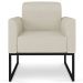 Kit 2 Poltronas Decorativas Isabella Base Industrial Linho Bege/Preto G19