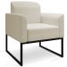 Kit 2 Poltronas Decorativas Isabella Base Industrial Linho Bege/Preto G19