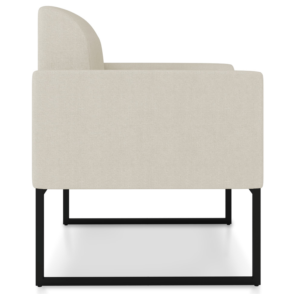 Kit 2 Poltronas Decorativas Isabella Base Industrial Linho Bege/Preto G19