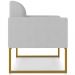 Kit 2 Poltronas Decorativas Isabella Base Industrial Linho Cinza/Dourado G19