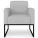 Kit 2 Poltronas Decorativas Isabella Base Industrial Linho Cinza/Preto G19