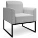 Kit 2 Poltronas Decorativas Isabella Base Industrial Linho Cinza/Preto G19