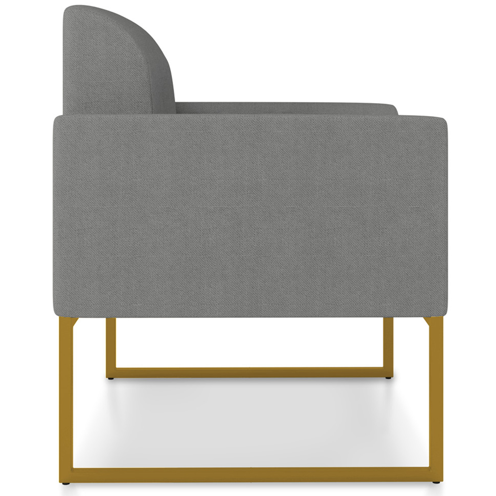 Kit 2 Poltronas Decorativas Isabella Base Industrial Linho Grafite/Dourado G19