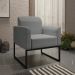 Kit 2 Poltronas Decorativas Isabella Base Industrial Linho Grafite/Preto G19