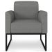 Kit 2 Poltronas Decorativas Isabella Base Industrial Linho Grafite/Preto G19
