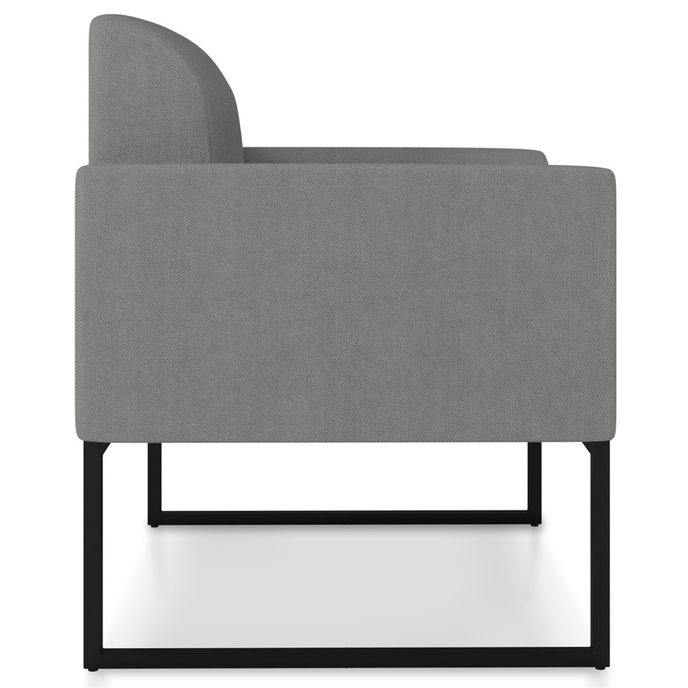 Kit 2 Poltronas Decorativas Isabella Base Industrial Linho Grafite/Preto G19