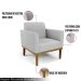 Kit 2 Poltronas Decorativas Isabella Pés Fixo em Madeira Castanho Linho Cinza G19 - Gran Belo