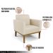 Kit 2 Poltronas Decorativas Isabella Pés Fixo em Madeira Castanho PU Bege G19 - Gran Belo