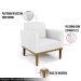 Kit 2 Poltronas Decorativas Isabella Pés Fixo em Madeira Castanho PU Branco G19 - Gran Belo