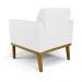 Kit 2 Poltronas Decorativas Isabella Pés Fixo em Madeira Castanho PU Branco G19 - Gran Belo
