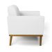 Kit 2 Poltronas Decorativas Isabella Pés Fixo em Madeira Castanho PU Branco G19 - Gran Belo